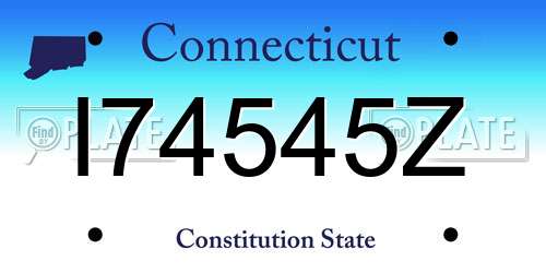 I74545Z Connecticut License Plate