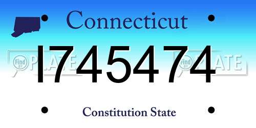 I745474 Connecticut License Plate
