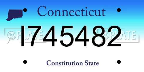 I745482 Connecticut License Plate