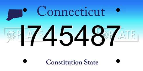 I745487 Connecticut License Plate