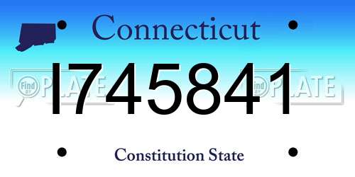 I745841 Connecticut License Plate