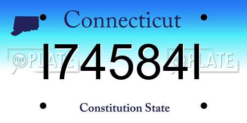 I74584I Connecticut License Plate