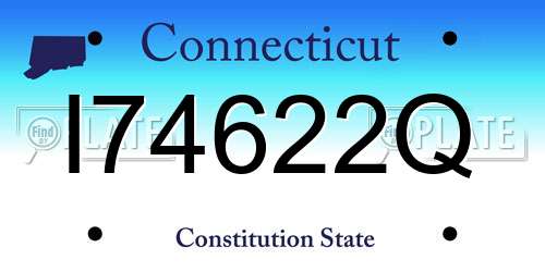 I74622Q Connecticut License Plate