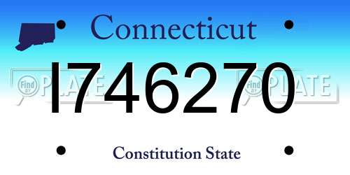 I746270 Connecticut License Plate