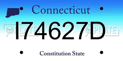 I74627D Connecticut License Plate