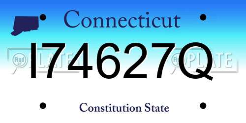 I74627Q Connecticut License Plate