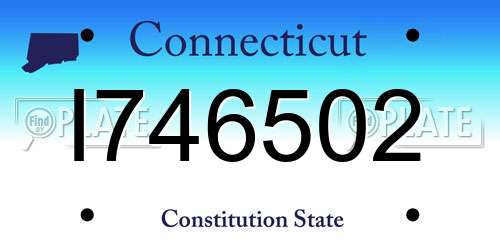 I746502 Connecticut License Plate