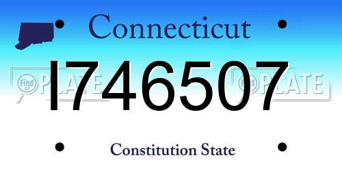 I746507 Connecticut License Plate