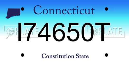 I74650T Connecticut License Plate
