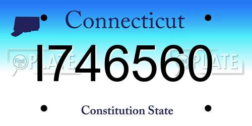 I746560 Connecticut License Plate