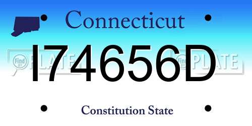 I74656D Connecticut License Plate