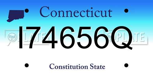 I74656Q Connecticut License Plate