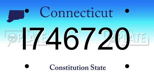 I746720 Connecticut License Plate