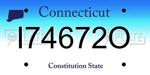 I74672O Connecticut License Plate