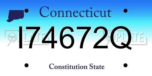 I74672Q Connecticut License Plate