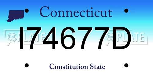 I74677D Connecticut License Plate
