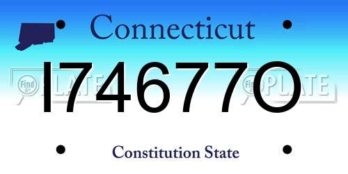 I74677O Connecticut License Plate