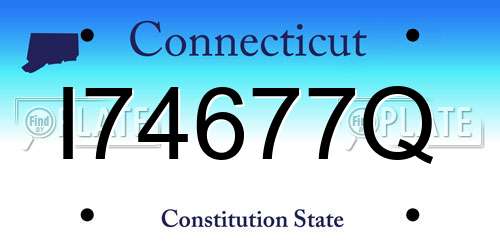 I74677Q Connecticut License Plate