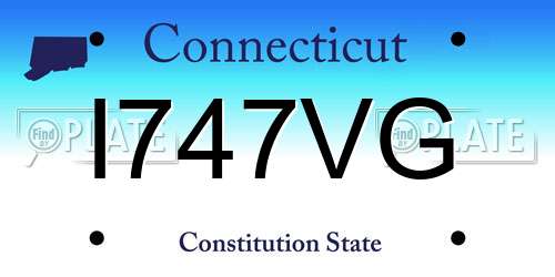 I747VG Connecticut License Plate