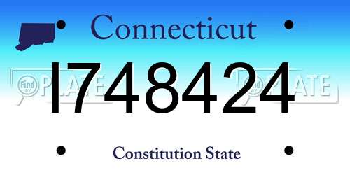 I748424 Connecticut License Plate