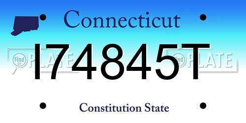 I74845T Connecticut License Plate