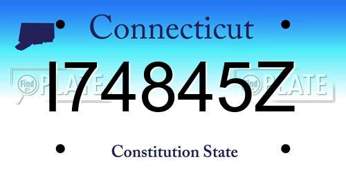 I74845Z Connecticut License Plate