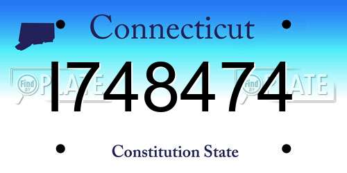 I748474 Connecticut License Plate