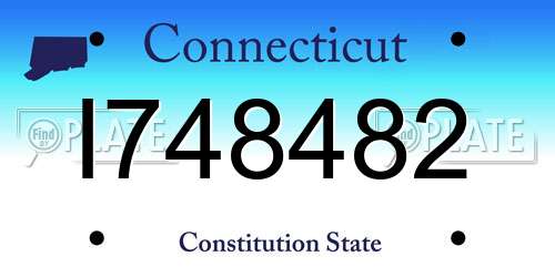 I748482 Connecticut License Plate