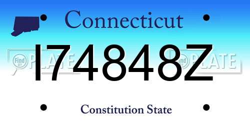 I74848Z Connecticut License Plate