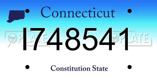 I748541 Connecticut License Plate