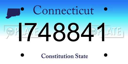 I748841 Connecticut License Plate