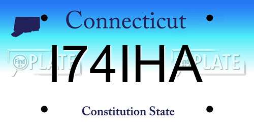 I74IHA Connecticut License Plate