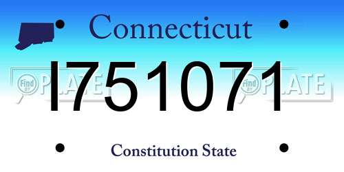 I751071 Connecticut License Plate