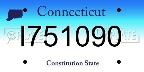 I751090 Connecticut License Plate