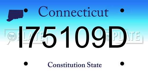 I75109D Connecticut License Plate