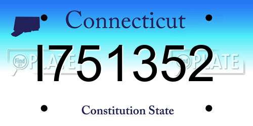 I751352 Connecticut License Plate
