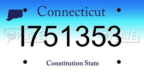 I751353 Connecticut License Plate