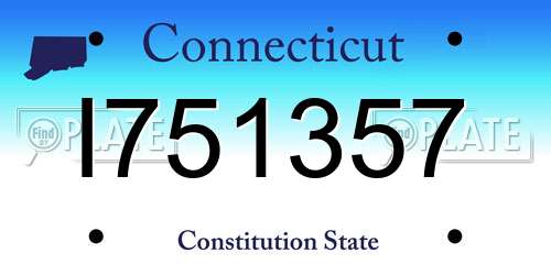 I751357 Connecticut License Plate