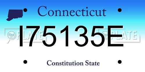 I75135E Connecticut License Plate