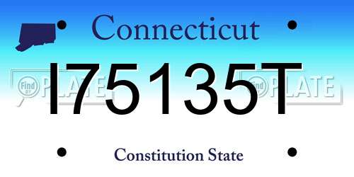 I75135T Connecticut License Plate