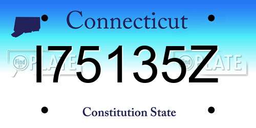 I75135Z Connecticut License Plate