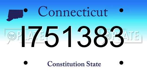 I751383 Connecticut License Plate