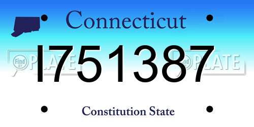 I751387 Connecticut License Plate