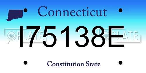 I75138E Connecticut License Plate