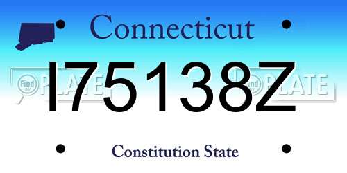 I75138Z Connecticut License Plate