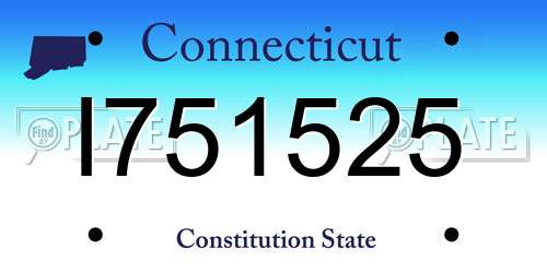 I751525 Connecticut License Plate