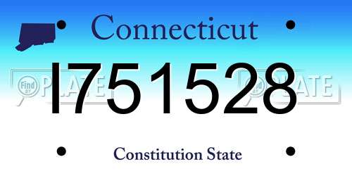I751528 Connecticut License Plate