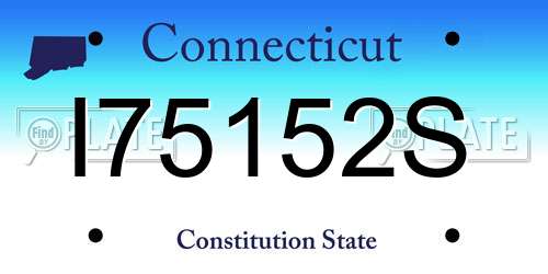 I75152S Connecticut License Plate