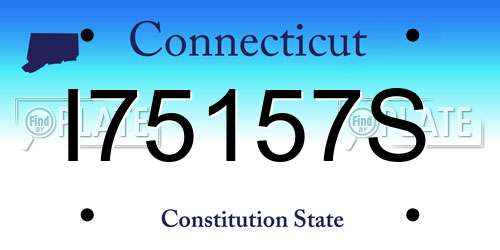 I75157S Connecticut License Plate