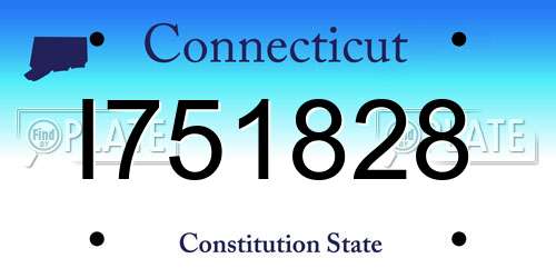 I751828 Connecticut License Plate